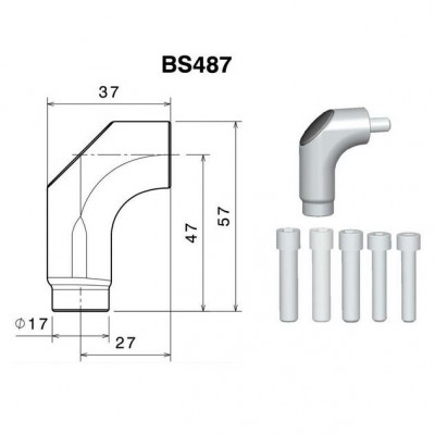 Závitová redukce BS487 pro zpětná zrcátka RIZOMA pro vybrané modely SUZUKI, TRIUMPH, hliník (1sada)